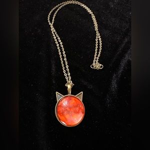 HAND PAINTED Cat Necklace with ears by INDIANA ARTIST SUSAN OTTINGER One of Kind